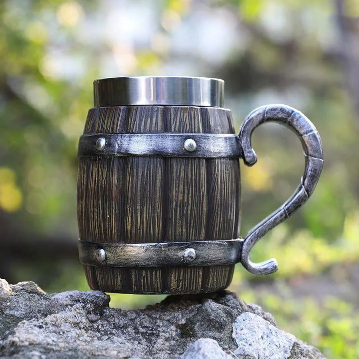 WorldNorse Wooden Barrel Beer Mug