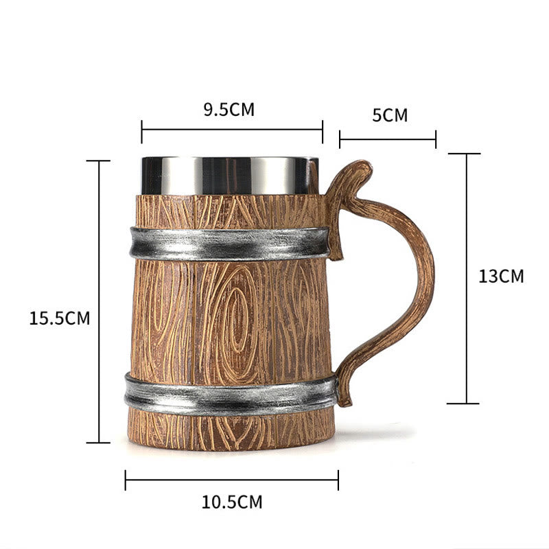 WorldNorse 20oz Wood Grain Beer Mug