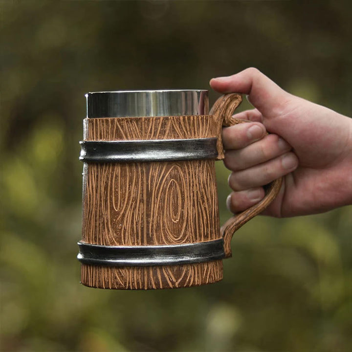 WorldNorse 20oz Wood Grain Beer Mug