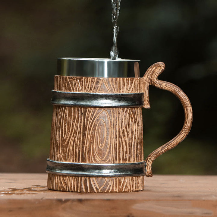 WorldNorse 20oz Wood Grain Beer Mug