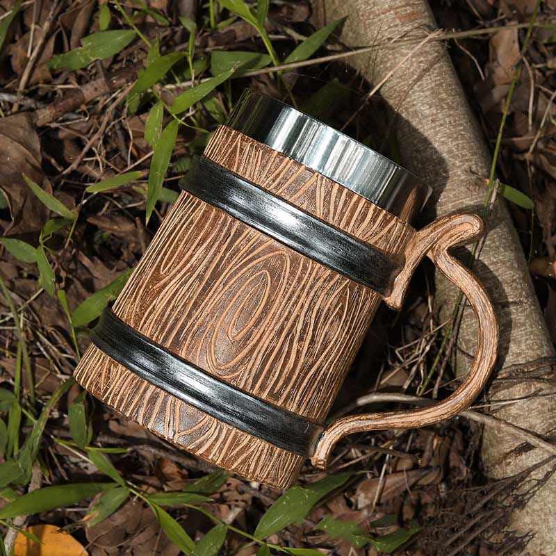 WorldNorse 20oz Wood Grain Beer Mug