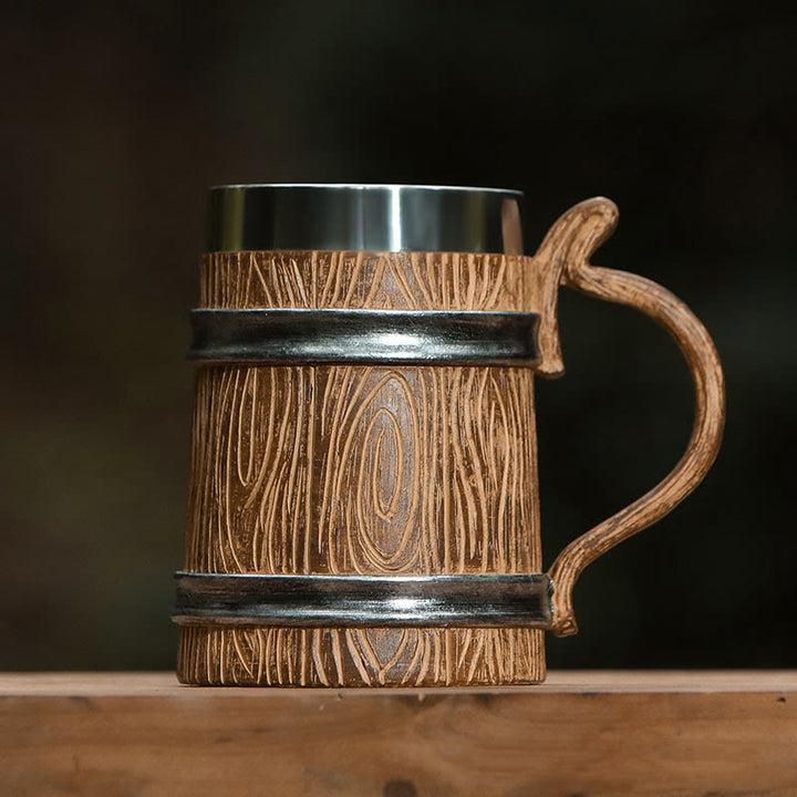 WorldNorse 20oz Wood Grain Beer Mug