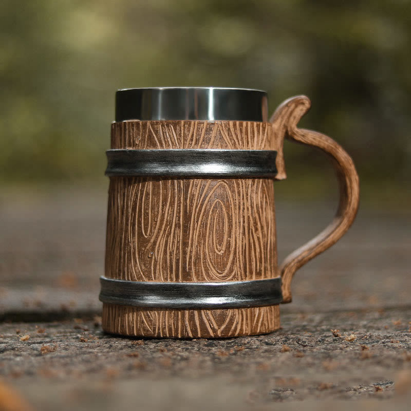 WorldNorse 20oz Wood Grain Beer Mug