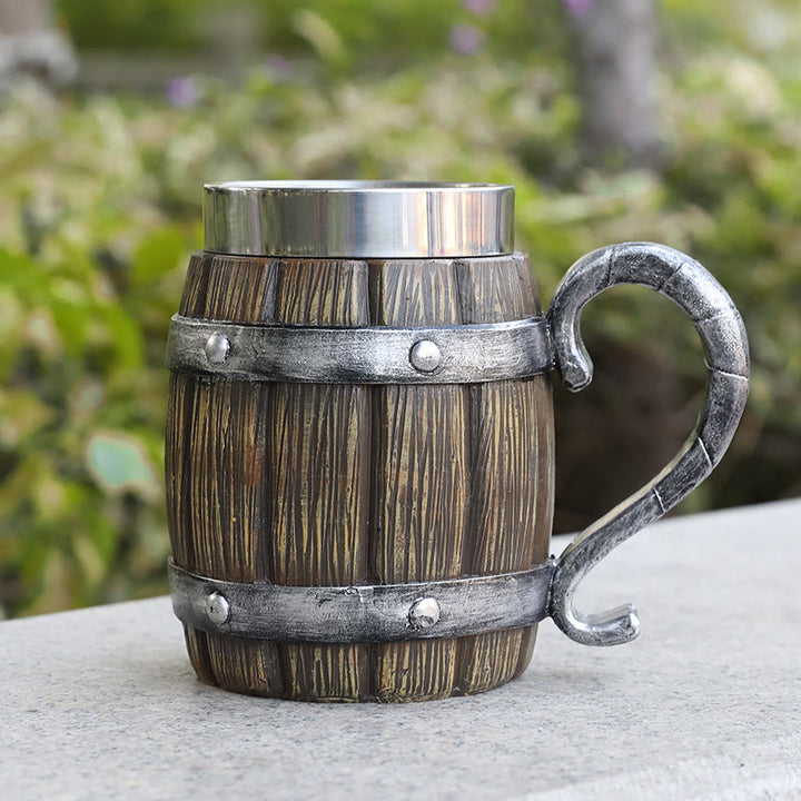 WorldNorse Wooden Barrel Beer Mug