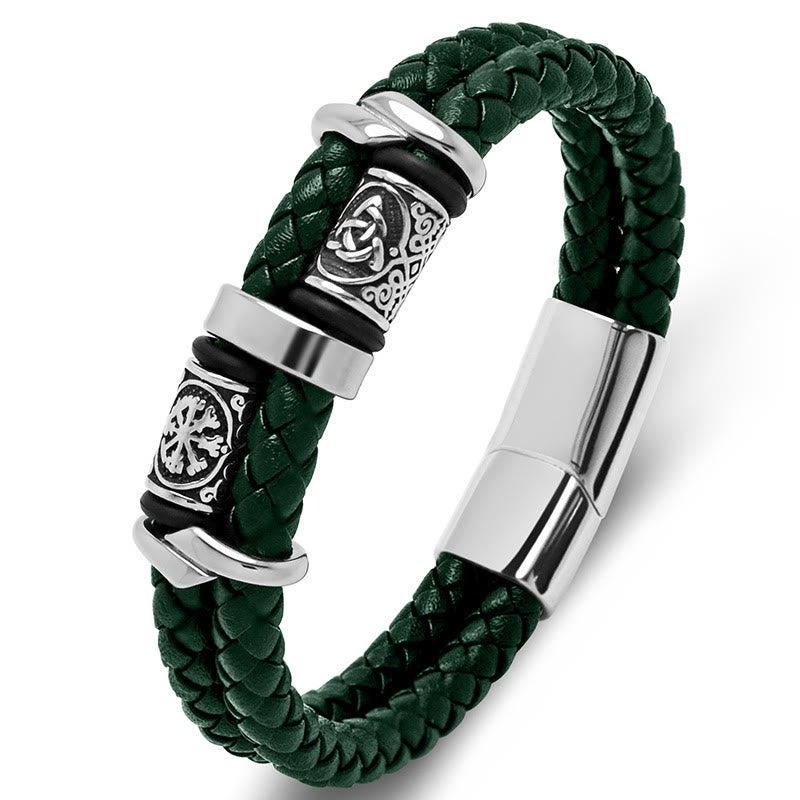 WorldNorse Celtic Knot And Viking Compass Stainless Steel Bracelet - Green - 22.5cm - image 15