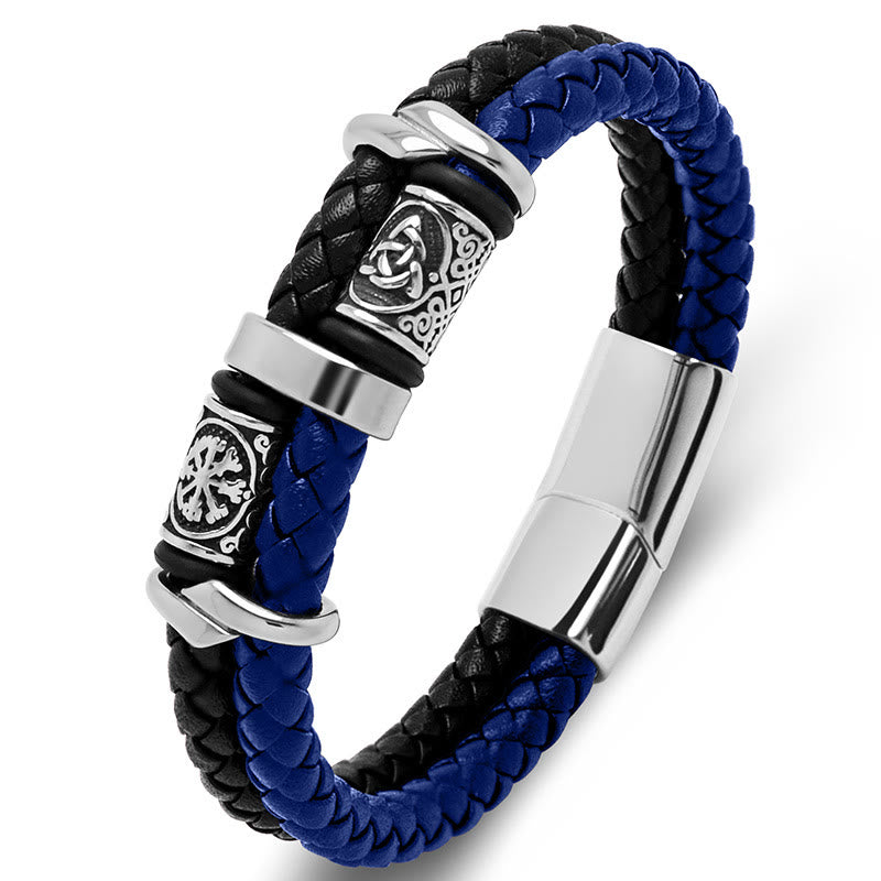 WorldNorse Celtic Knot And Viking Compass Stainless Steel Bracelet - Black+Blue - 22.5cm - image 18