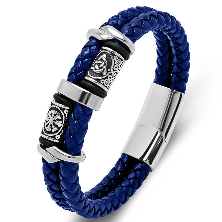 WorldNorse Celtic Knot And Viking Compass Stainless Steel Bracelet - Blue - 22.5cm - image 14