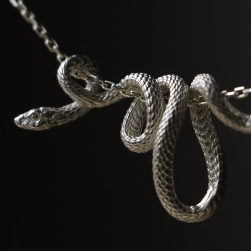 WorldNorse Glittering Golden Silver Snake Chain Necklace