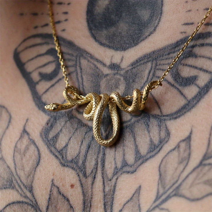 WorldNorse Glittering Golden Silver Snake Chain Necklace