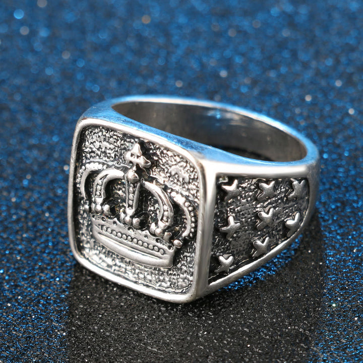 WorldNorse Dirty Biker Vintage Crown Ring