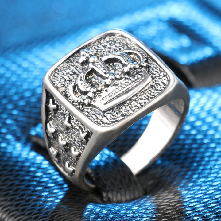 WorldNorse Dirty Biker Vintage Crown Ring