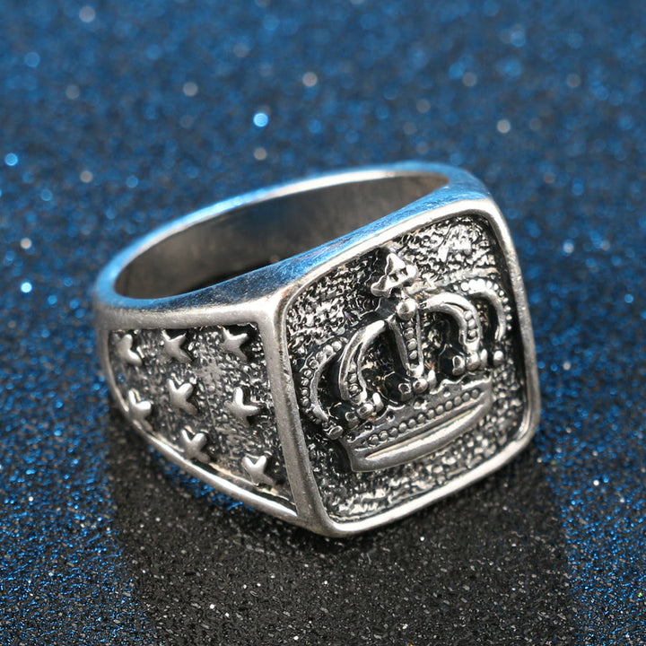 WorldNorse Dirty Biker Vintage Crown Ring