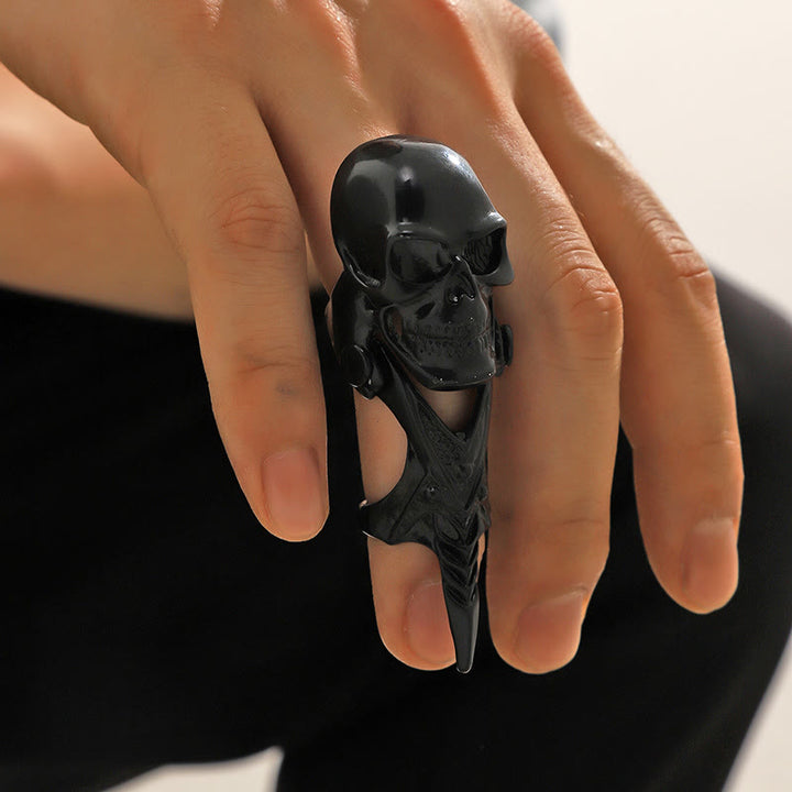 WorldNorse Dark Edgy Skull Ring