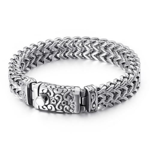 WorldNorse Nordic Patterns Cube Link Bracelet