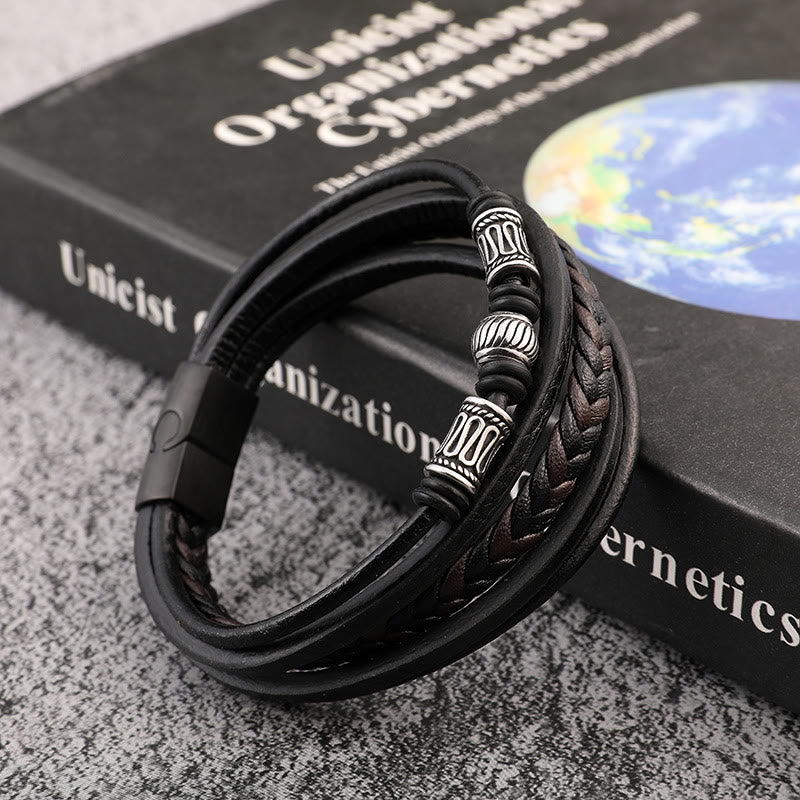 WorldNorse Mulit-Layer Magnetic Clasp Leather Bracelet - image 4