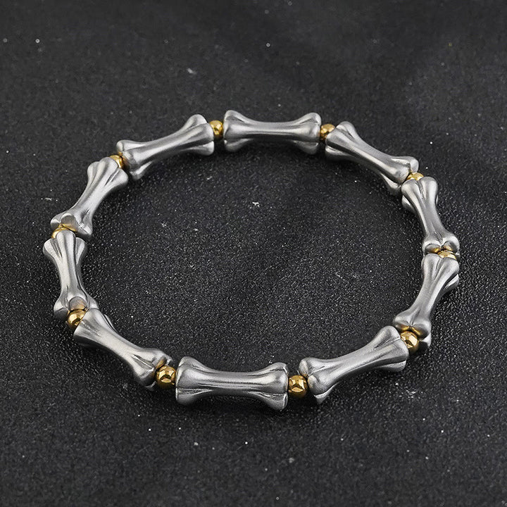 WorldNorse Stainless Steel Matte Bone Link Bracelet