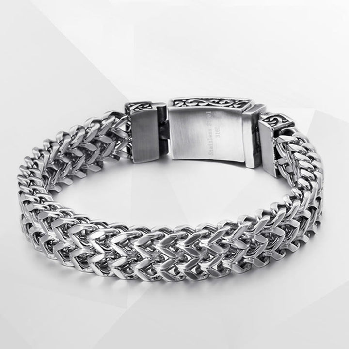 WorldNorse Nordic Patterns Cube Link Bracelet