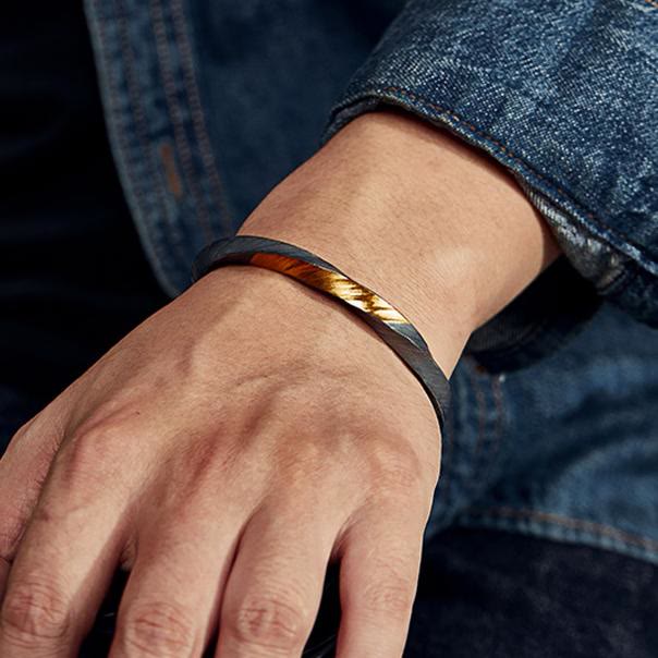 WorldNorse 999 Sterling Silver Flowing Fire Inlay Bracelet - image 4