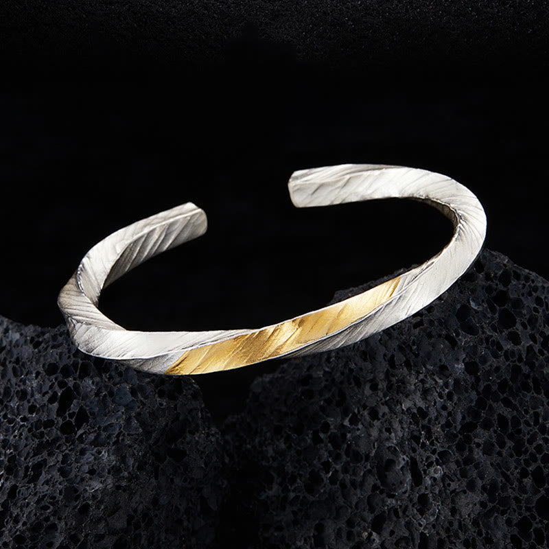 WorldNorse 999 Sterling Silver Flowing Fire Inlay Bracelet