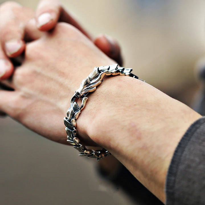 WorldNorse Handcrafted 925 Silver Protection Force Dragon Bracelet - image 5