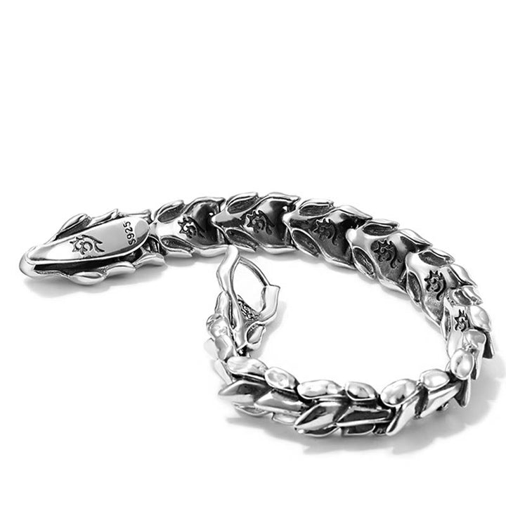 WorldNorse 925 Sterling Silver Protection Force Dragon Bracelet