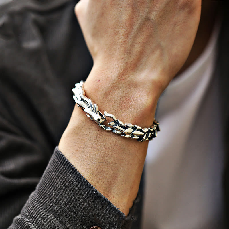 WorldNorse 925 Sterling Silver Protection Force Dragon Bracelet - image 3