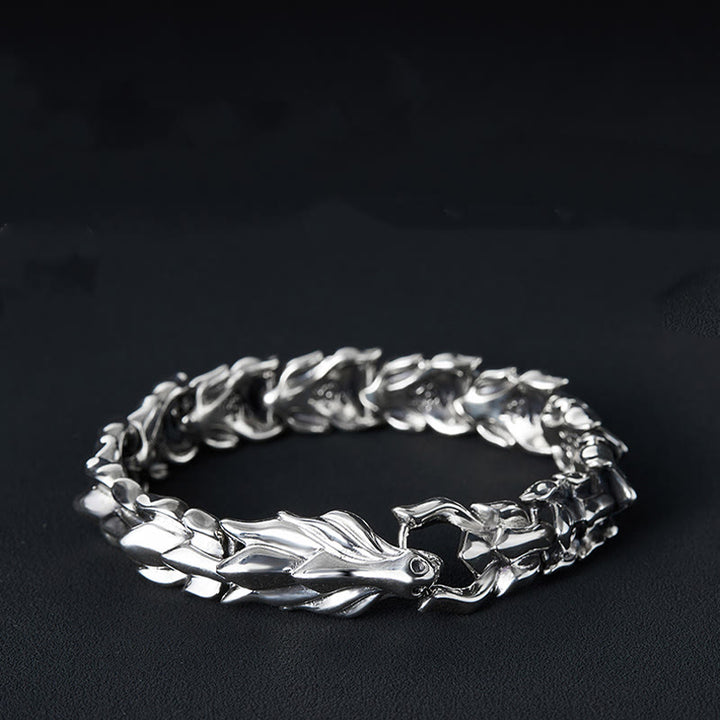 WorldNorse 925 Sterling Silver Protection Force Dragon Bracelet