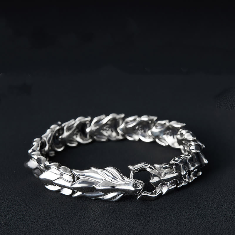 WorldNorse 925 Sterling Silver Protection Force Dragon Bracelet