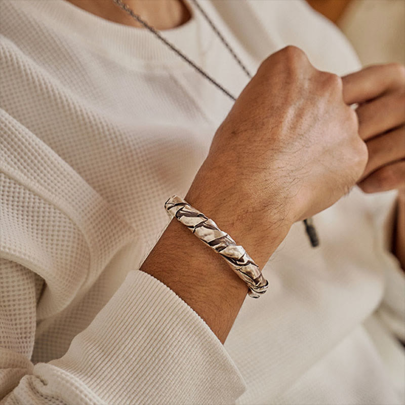WorldNorse Handcrafted 925 Silver Braided Bracelet - image 2