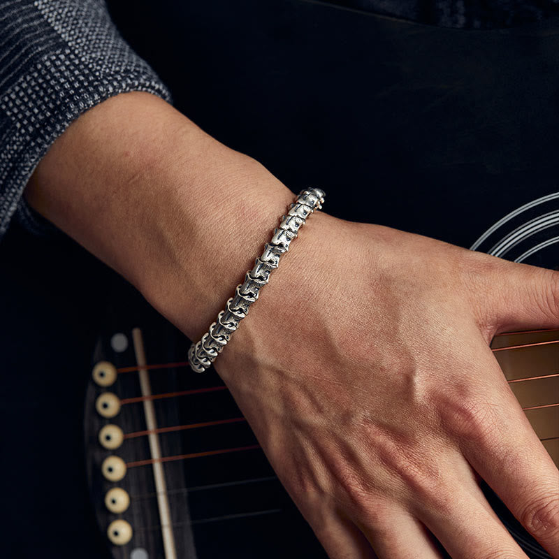 WorldNorse Handcrafted 925 Silver Dragon Bone Bracelet - image 2