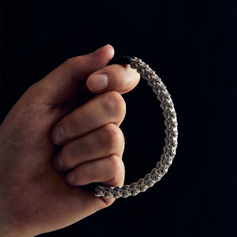 WorldNorse Handcrafted 925 Silver Dragon Bone Bracelet - image 3