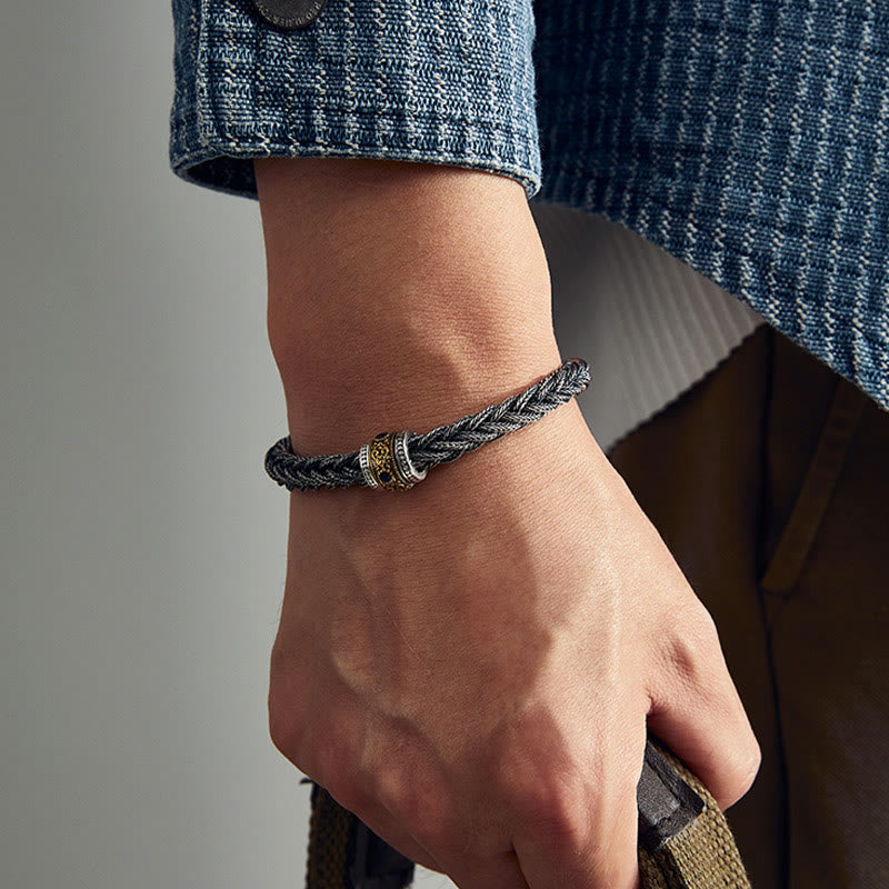 WorldNorse Handcrafted 925 Silver Braided Woven Bracelet - 17-18cm - image 0