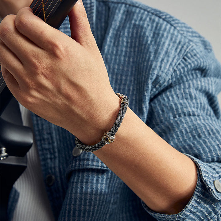 WorldNorse 925 Sterling Silver Braided Woven Bracelet - image 3