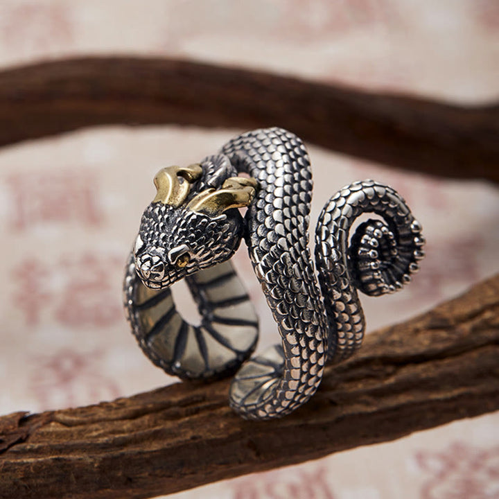 WorldNorse 925 Sterling Silver Snake Jormungandr Ring - image 3