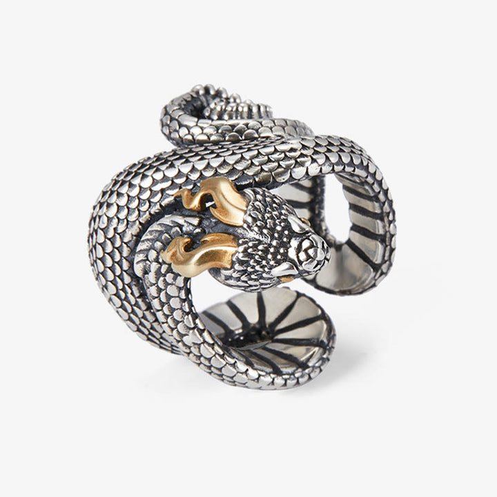 WorldNorse 925 Sterling Silver Snake Jormungandr Ring - image 5