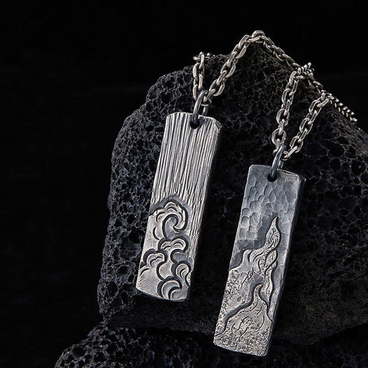 WorldNorse Handcrafted 925 Silver Waves Fire Necklace - image 2