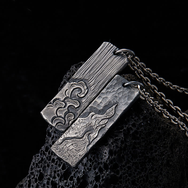 WorldNorse Handcrafted 925 Silver Waves Fire Necklace - image 0