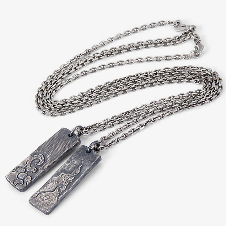 WorldNorse 925 Sterling Silver Waves Fire Necklace - image 7