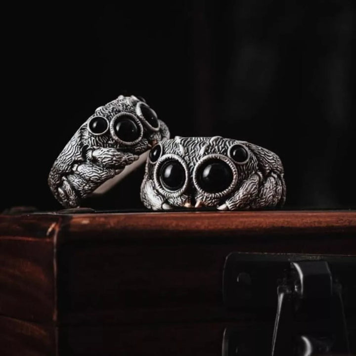 WorldNorse Jumping Spider Ring - Retro Silver - image 0