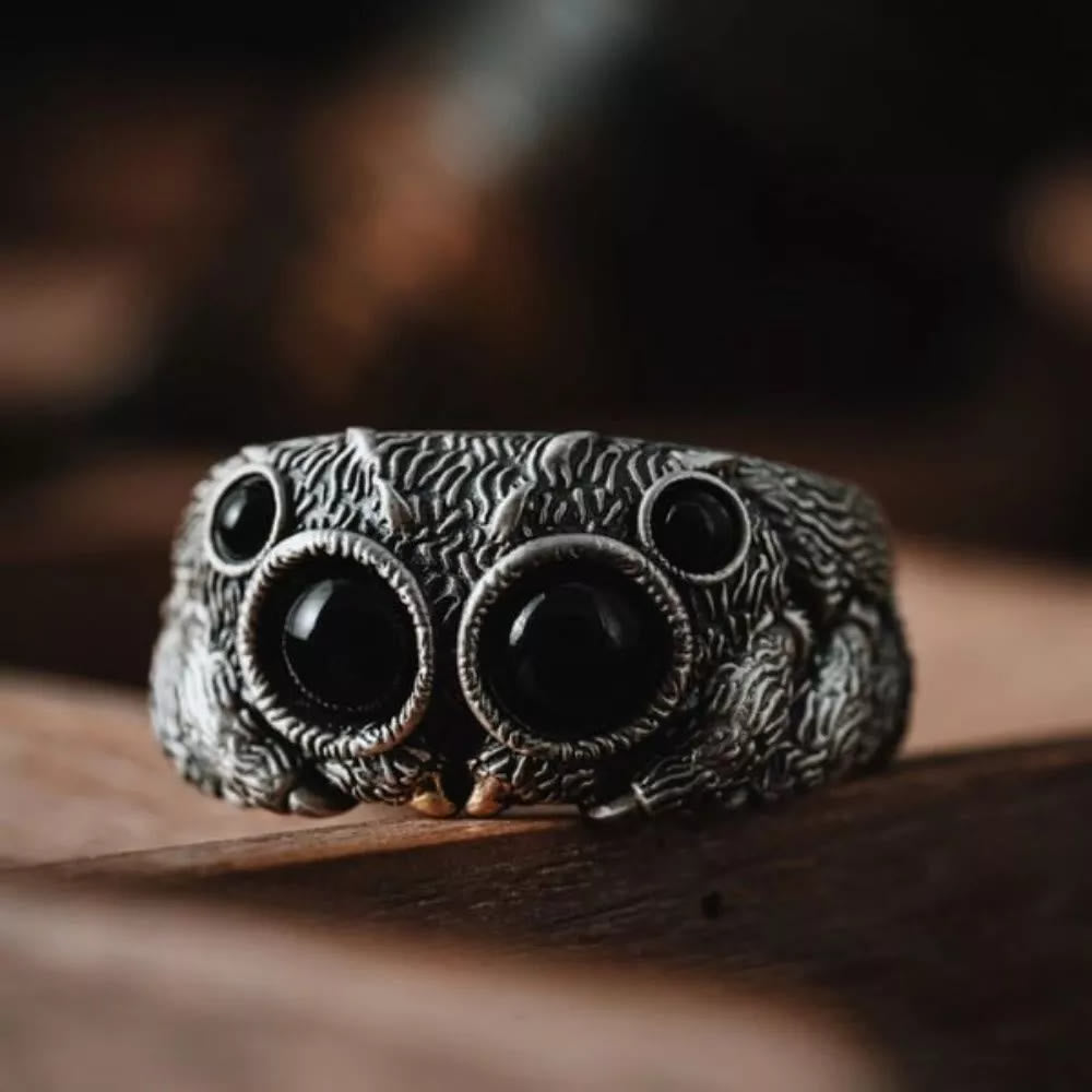 WorldNorse Jumping Spider Ring - Adjustable Alloy Gothic Ring with