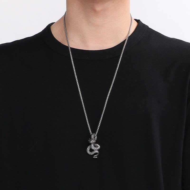 WorldNorse Coiled Snake Pendant Necklace - image 1