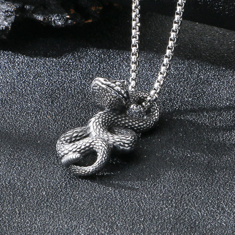 WorldNorse Coiled Snake Pendant Necklace - image 4