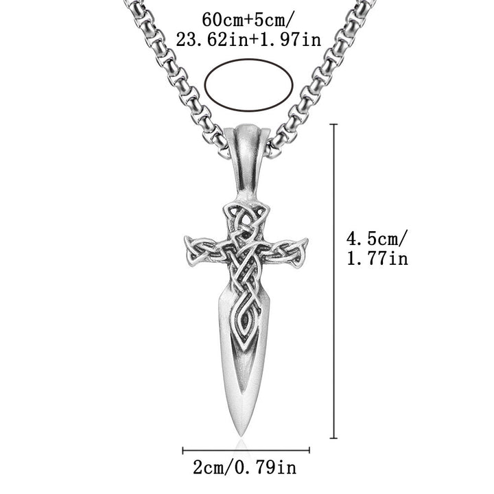 WorldNorse Nordic Celtic Knot Cross Spear Necklace