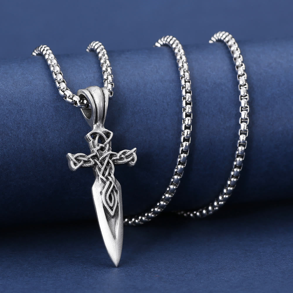 WorldNorse Nordic Celtic Knot Cross Spear Necklace