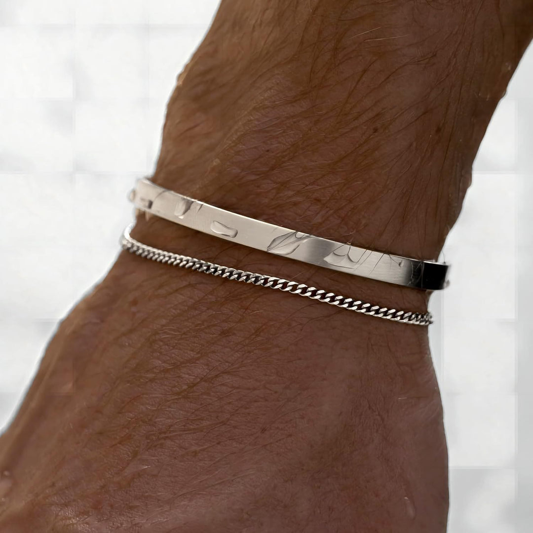 WorldNorse 2Pcs Cuban Chain Bangle Bracelet - image 1