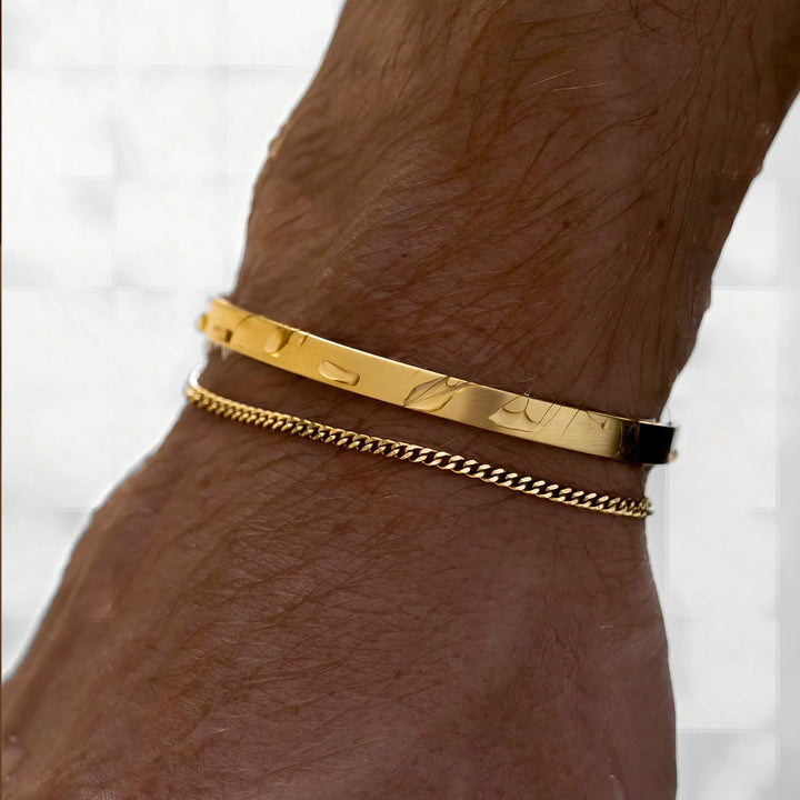 WorldNorse 2Pcs Cuban Chain Bangle Bracelet - image 3