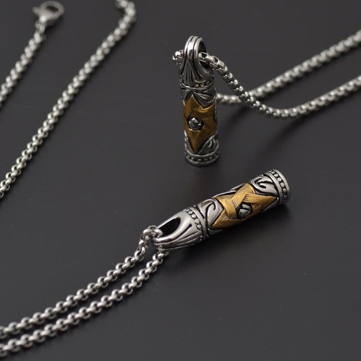WorldNorse Bullet Hexagram Stainless Steel Chain Necklace - Gold - image 0