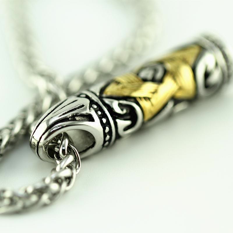 WorldNorse Bullet Hexagram Stainless Steel Chain Necklace