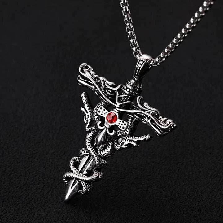 WorldNorse Retro Norse Dragon Cross Necklace - image 3