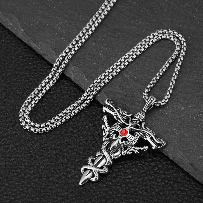 WorldNorse Retro Norse Dragon Cross Necklace - image 5